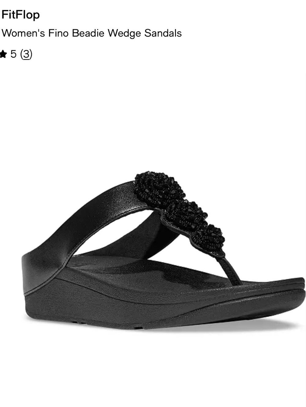 FitFlop Black Beaded Fino Wedge Sandals - Women's